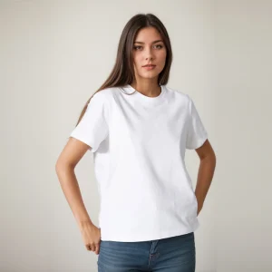 Cotton Short Sleeve Tops 220 Grams Heavy T-shirt Y2k Casual Comfortable Tee Shirt Black & White O-neck Woman Clothing YH2532